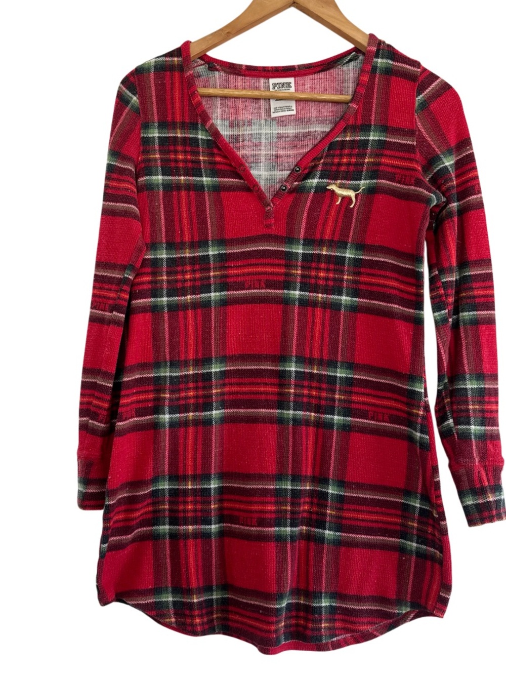 PINK Victoria's Secret Red and Pink Striped Women's Sweater